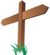 Cross with a patch of grass